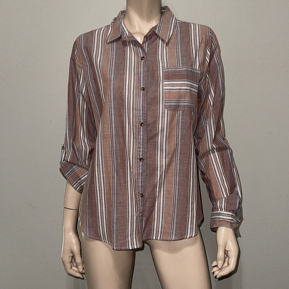 LOVE NOTES Cotton Button Down Top XL